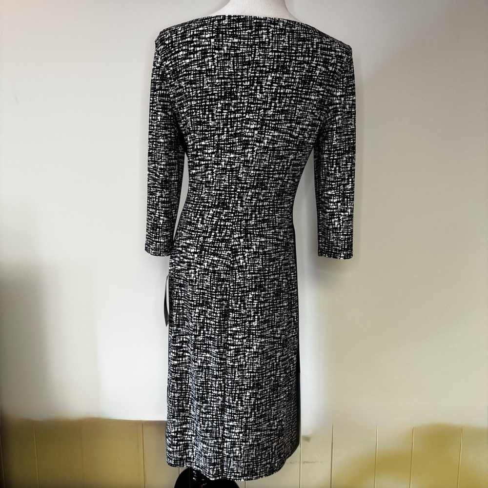 Lauren Ralph Lauren Black and White Patterned Dress NWT - Picture 5 of 10